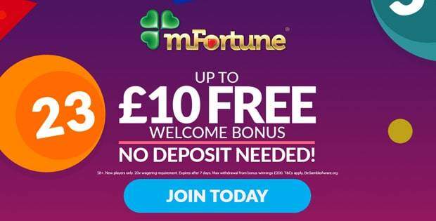 Mfortune Bingo £10 No Deposit Bonus